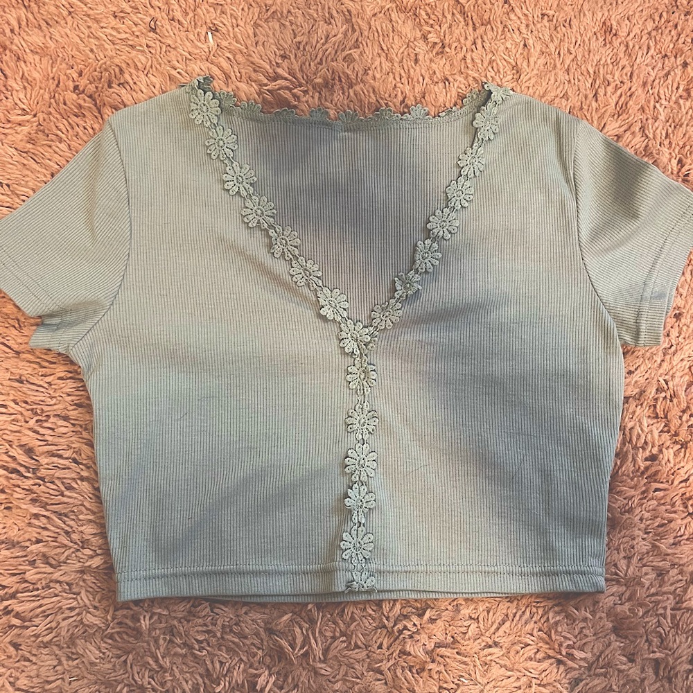 Blue crop top